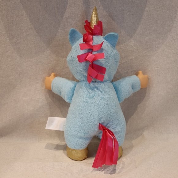 Cabbage Patch Little Cutie Unicorn Blue With Gold Feet Plush Doll - Picture 4 of 7